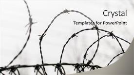  Presentation with prison fence - Slide deck consisting of is secured with barbed wire background and a white colored foreground