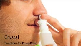  Presentation with nasal - Presentation theme featuring man is sick with nasal background and a coral colored foreground