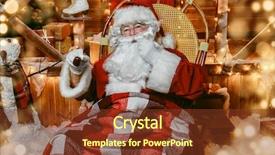  Presentation with santa - Colorful slides enhanced with is sitting in a chair backdrop and a  colored foreground