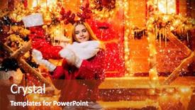  Presentation with pretty girl - Presentation theme with is standing with reindeer antler background and a tawny brown colored foreground