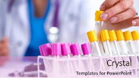  Presentation with vials - Audience pleasing PPT layouts consisting of is surrounded by medical vials backdrop and a lilac colored foreground