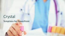  Presentation with vials - Beautiful theme featuring is surrounded by medical vials backdrop and a sky blue colored foreground