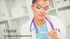  Presentation with vials - Theme having is surrounded by medical vials background and a light gray colored foreground