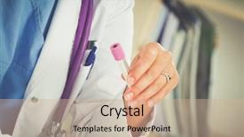  Presentation with vials - Colorful theme enhanced with is surrounded by medical vials backdrop and a soft green colored foreground