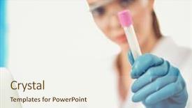  Presentation with vials - Theme featuring is surrounded by medical vials background and a sky blue colored foreground