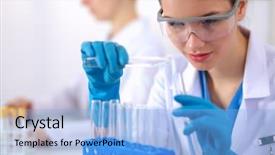  Presentation with vials - Beautiful slides featuring is surrounded by medical vials backdrop and a light blue colored foreground