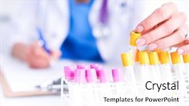  Presentation with vials - Amazing PPT layouts having is surrounded by medical vials backdrop and a white colored foreground