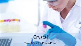  Presentation with vials - Beautiful PPT theme featuring is surrounded by medical vials backdrop and a light blue colored foreground