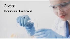  Presentation with vials - Cool new PPT layouts with is surrounded by medical vials backdrop and a light gray colored foreground