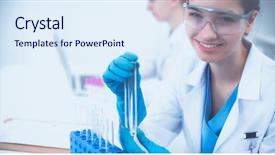  Presentation with vials - PPT theme consisting of is surrounded by medical vials background and a sky blue colored foreground