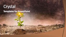  Presentation with moon - Cool new slide set with is there life on moon backdrop and a tawny brown colored foreground