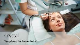  Presentation with skin - Amazing theme having is undergoing microdermabrasion of skin backdrop and a light gray colored foreground