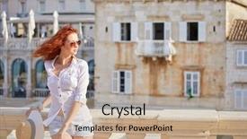  Presentation with tourist - Amazing slide deck having is visiting a small croatian backdrop and a mint green colored foreground