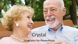  Presentation with senior couple - Cool new presentation theme with is wearing a hearing aid backdrop and a coral colored foreground