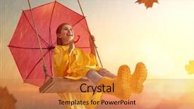  Presentation with rainfall - Colorful slides enhanced with is wearing yellow raincoat rubber backdrop and a gold colored foreground