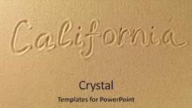  Presentation with california - PPT theme enhanced with is written on a sand background and a  colored foreground
