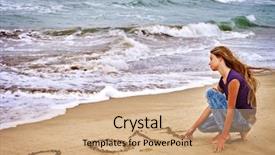  Presentation with ocean waves - Theme featuring is writting in sand 2017 background and a  colored foreground