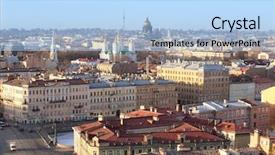  Presentation with naval - Audience pleasing PPT theme consisting of city historic center - top view of the cityscape backdrop and a light blue colored foreground