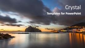  Presentation with coastal - Presentation theme consisting of ischia-italy-coastal-landscape background and a ocean colored foreground
