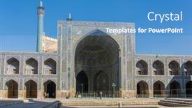  Presentation with mosque iran - Audience pleasing theme consisting of isfahan-iran-december-11-2015 backdrop and a teal colored foreground