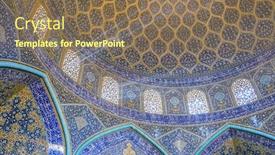  Presentation with mosque iran - PPT theme featuring isfahan-iran-december-13-2015 background and a violet colored foreground