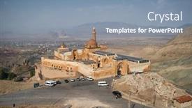  Presentation with agri - Presentation design with ishak-pasha-palace background and a seafoam green colored foreground