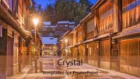  Presentation with japan - Beautiful theme featuring ishikawa - kanazawa japan at the historic backdrop and a coral colored foreground