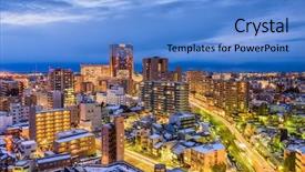  Presentation with pittsburgh pennsylvania usa city skyline - Cool new PPT layouts with ishikawa - kanazawa japan downtown city skyline backdrop and a light blue colored foreground