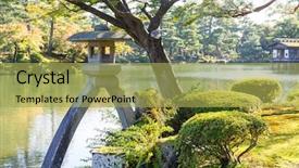  Presentation with organic garden store - Slides having ishikawa - kenrokuen garden in kanazawa background and a yellow colored foreground