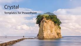  Presentation with japan - PPT theme enhanced with ishikawa - suzu japan at mitsukejima island background and a  colored foreground
