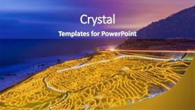  Presentation with rice terraces - Colorful presentation design enhanced with ishikawa - wajima japan at shiroyone senmaida backdrop and a cobalt blue colored foreground