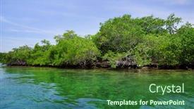 Presentation with colombia - Presentation theme with isla grande rosario archipelago colombia south america background and a forest green colored foreground