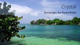  Presentation with colombia - Slide set consisting of isla grande rosario archipelago colombia south america background and a light blue colored foreground