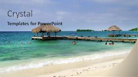  Presentation with carribean - Theme with isla-grande-rosario-archipelago-colombia background and a  colored foreground