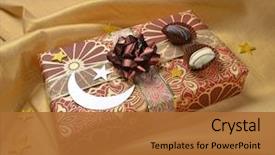  Presentation with eid - Beautiful PPT theme featuring islam - eid gift box and decoration backdrop and a red colored foreground