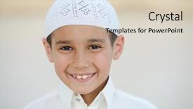  Presentation with arabic kids - Beautiful PPT theme featuring islam - happy arabic kids backdrop and a lemonade colored foreground