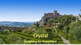  Presentation with castle - Theme consisting of islam - marvao castle on top background and a tawny brown colored foreground