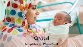  Presentation with mother child - PPT theme enhanced with islam - mother carrying her child background and a soft green colored foreground