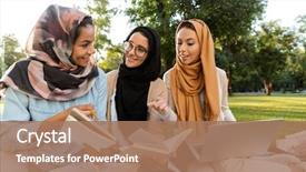  Presentation with islam books - Audience pleasing slide set consisting of islam - photo of a happy young backdrop and a coral colored foreground