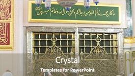  Presentation with take - Beautiful presentation design featuring islam - place of prophet mohammad's place backdrop and a violet colored foreground