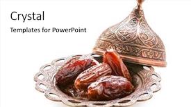  Presentation with islam - Audience pleasing theme consisting of islam - plate of pitted dates isolated backdrop and a white colored foreground