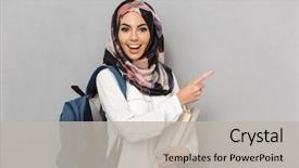  Presentation with islam books - Cool new PPT layouts with islam - portrait of an excited young backdrop and a light gray colored foreground