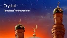  Presentation with mosque - Amazing PPT layouts having islam - ramadan kareem background crescent moon backdrop and a navy blue colored foreground