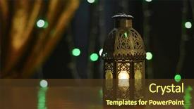  Presentation with islam ramadan - Amazing PPT theme having islam - ramadan lantern and decoration lights backdrop and a tawny brown colored foreground