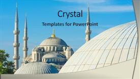  Presentation with hagia sophia - Presentation featuring islam christianity - blue mosque sultan ahmet mosque background and a teal colored foreground