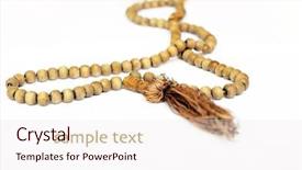  Presentation with prayer islam - Presentation theme enhanced with islam christianity - close-up of prayer beads background and a sky blue colored foreground