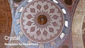  Presentation with church - Audience pleasing theme consisting of islam christianity - frescoes in the church aya backdrop and a coral colored foreground