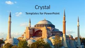  Presentation with hagia sophia - PPT layouts having islam christianity - hagia sophia in the evening background and a light blue colored foreground