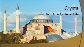  Presentation with hagia sophia - PPT layouts having islam christianity - hagia sophia in the evening background and a light blue colored foreground