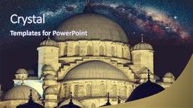  Presentation with hagia sophia - Slides featuring islam christianity - hagia sophia mosque istanbul turkey background and a ocean colored foreground